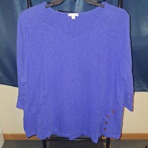 Erin London Blouse with Button Accents